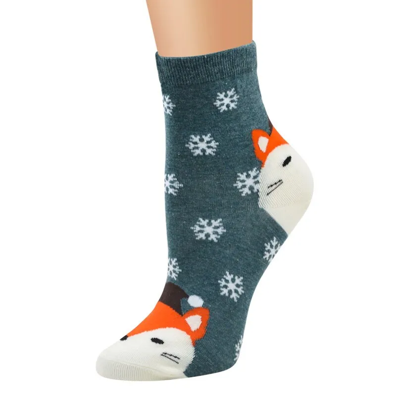 5Pairs/Lot Colorful Cartoon Patterned Design Short Socks For Women